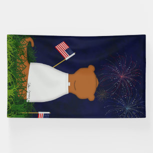 Banderoles Oliver La Loutre Regardant Les Feux D'artifice
