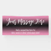 Banderoles Ombre de dégradé rose et noir Ajouter votre texte  (Horizontal)