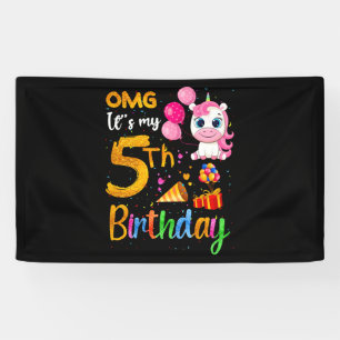 Banderoles OMG C'est mon 5e anniversaire 5 ans mignonne Unico