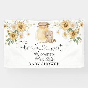 Banderoles On Peut Attendre Le Baby shower D'Ours Au Miel