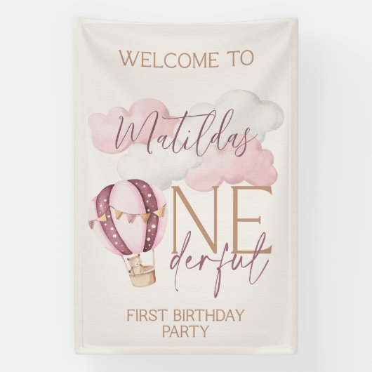 Banderoles ONE derful First Birthday Affiche de bienvenue de  (Verticale)