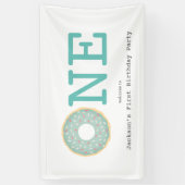 Banderoles One Donut Mint Green Boy's First Birthday (Vertical)