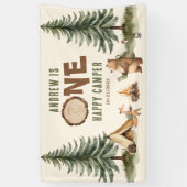 Banderoles One Happy Camper 1st Birthday Vinyl Banner (Vertical)