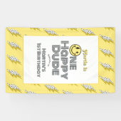 Banderoles "One Happy Dude" Retro 1er anniversaire fête Bienv (Horizontal)