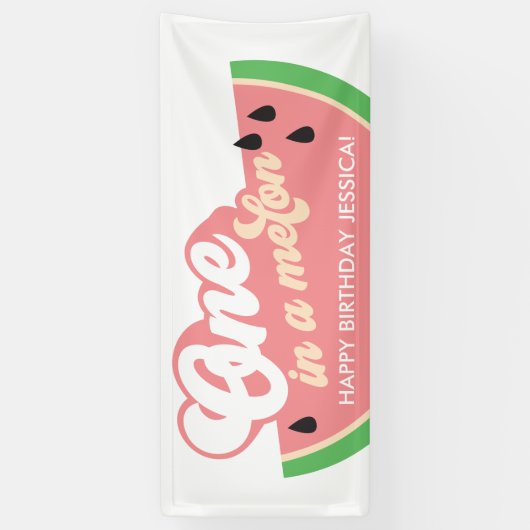 Banderoles One In a Melon First Birday Banner (Vertical)