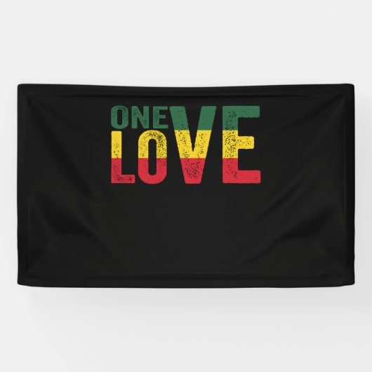 Banderoles One Love Jamaican Rasta Reggae (Horizontal)
