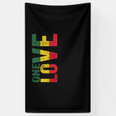 Banderoles One Love Jamaican Rasta Reggae (Vertical)