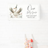 Banderoles One Silly Goose 1er anniversaire mignonne Watercol (Insitu)