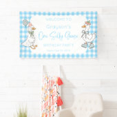 Banderoles One Silly Goose Blue 1er Birthday Welcome (En situation)