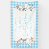 Banderoles One Silly Goose Blue 1er Birthday Welcome (Vertical)