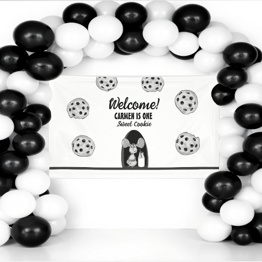 Banderoles One Sweet Cookie Mouse First Birthday