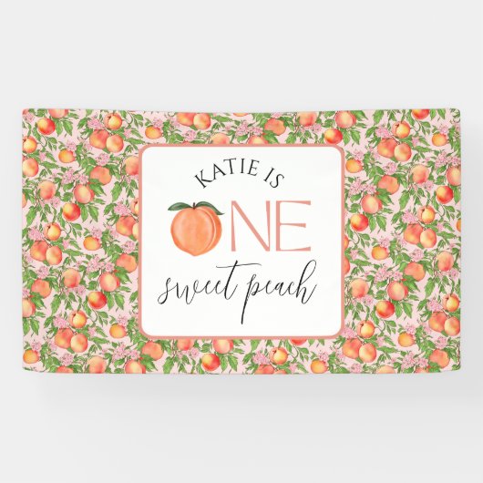Banderoles One Sweet Peach 1er anniversaire (Horizontal)