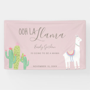 Banderoles Ooh La Llama Baby shower Succulents rose mou