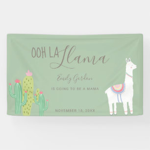 Banderoles Ooh La Llama Baby shower Succulents vert mange