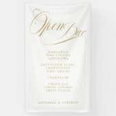Banderoles Open Bar ! Moderne, Calligraphie, Blanc (Vertical)