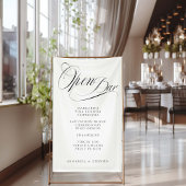 Banderoles Open Bar ! Moderne, Calligraphie, Blanc