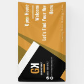 Banderoles Open House immobilier | Realtor noir et or (Vertical)