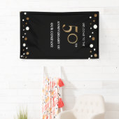 Banderoles Or et anniversaire de noir cinquantième (En situation)