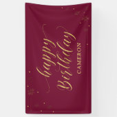 Banderoles Or et Bourgogne | Sparkle Joyeux Anniversaire (Vertical)