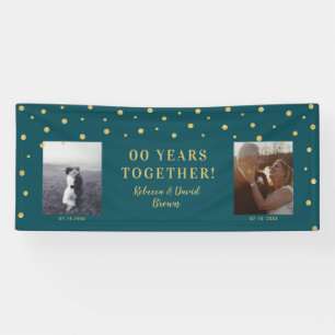 Banderoles Or et Vert Fête d'anniversaire de mariage