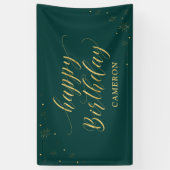 Banderoles Or et vert | Sparkle Happy Birthday Party Banner (Vertical)