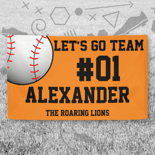 Banderoles Orange Black Baseball Team Spirit