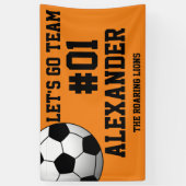 Banderoles Orange Black Soccer Team Spirit (Vertical)