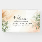 Banderoles Orange Elégant romantique eucalyptus feuille rusti (Horizontal)