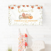 Banderoles Orange Fall Citrouille Patch Anniversaire Grande b (En situation)