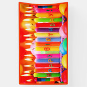 Banderoles Orange Joyeux anniversaire (Vertical)