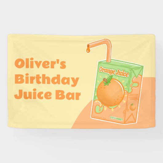 Banderoles Orange Juice Box fête d'anniversaire (Horizontal)