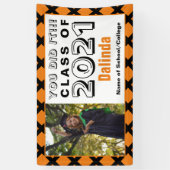 Banderoles Orange & Noir Vous L'Avez Fait Graduation (Vertical)