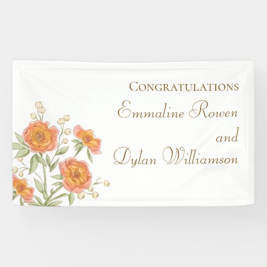 Banderoles Orange Rose Wedding (Horizontal)