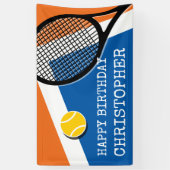 Banderoles Orange - terrain de tennis bleu, personnalisable (Vertical)