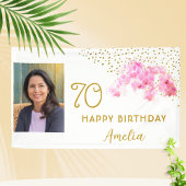 Banderoles Orchidée Aquarelle or Parties scintillant 70e anni