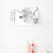 Banderoles Orchidées blanches noires sur la pierre Célébratio (Insitu)