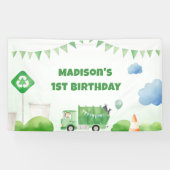 Banderoles Ordures Camion 1ère fête d'anniversaire (Horizontal)