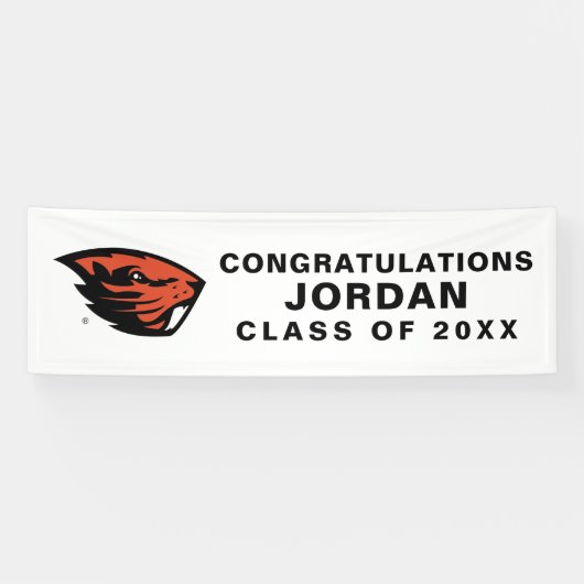 Banderoles Oregon State Beavers | Tête de castor (Horizontal)