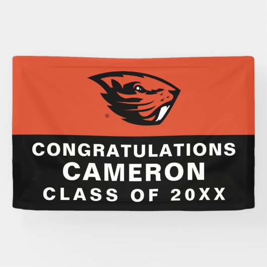 Banderoles Oregon State Beavers | Tête de castor (Horizontal)