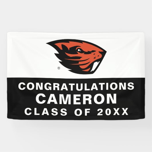 Banderoles Oregon State Beavers | Tête de castor (Horizontal)
