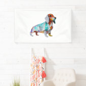 Banderoles Origami Dachshund (En situation)