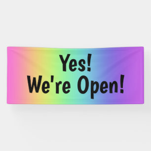 Banderoles Oui! Nous sommes ouverts ! Bandeau arc-en-ciel