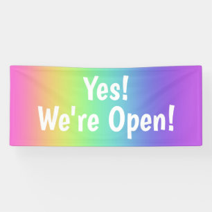 Banderoles Oui! Nous sommes ouverts ! Bandeau arc-en-ciel