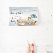Banderoles Ours | Baby shower Bearly Wait Boy Parapluie bleu (Insitu)