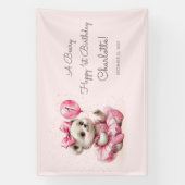 Banderoles Ours ballerine assise Anniversaire (Verticale)