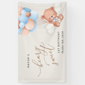 Banderoles Ours Bébé, Ballons Bleus, Bienvenue pour le premie (Vertical)