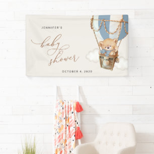 Banderoles Ours, Blue Hot Air Ballotte, Baby shower Bienvenue
