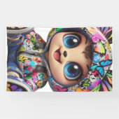 Banderoles Ours Chibi mou en Sweat - shirt à capuche papillon (Horizontal)