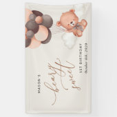 Banderoles Ours de bébé, Ballons Brown, Bienvenue pour le pre (Vertical)