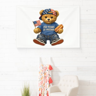 Banderoles Ours en peluche 250 ans de liberté